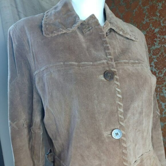 Vintage Esprit Suede Western Jacket Womens S M - Picture 2 of 9